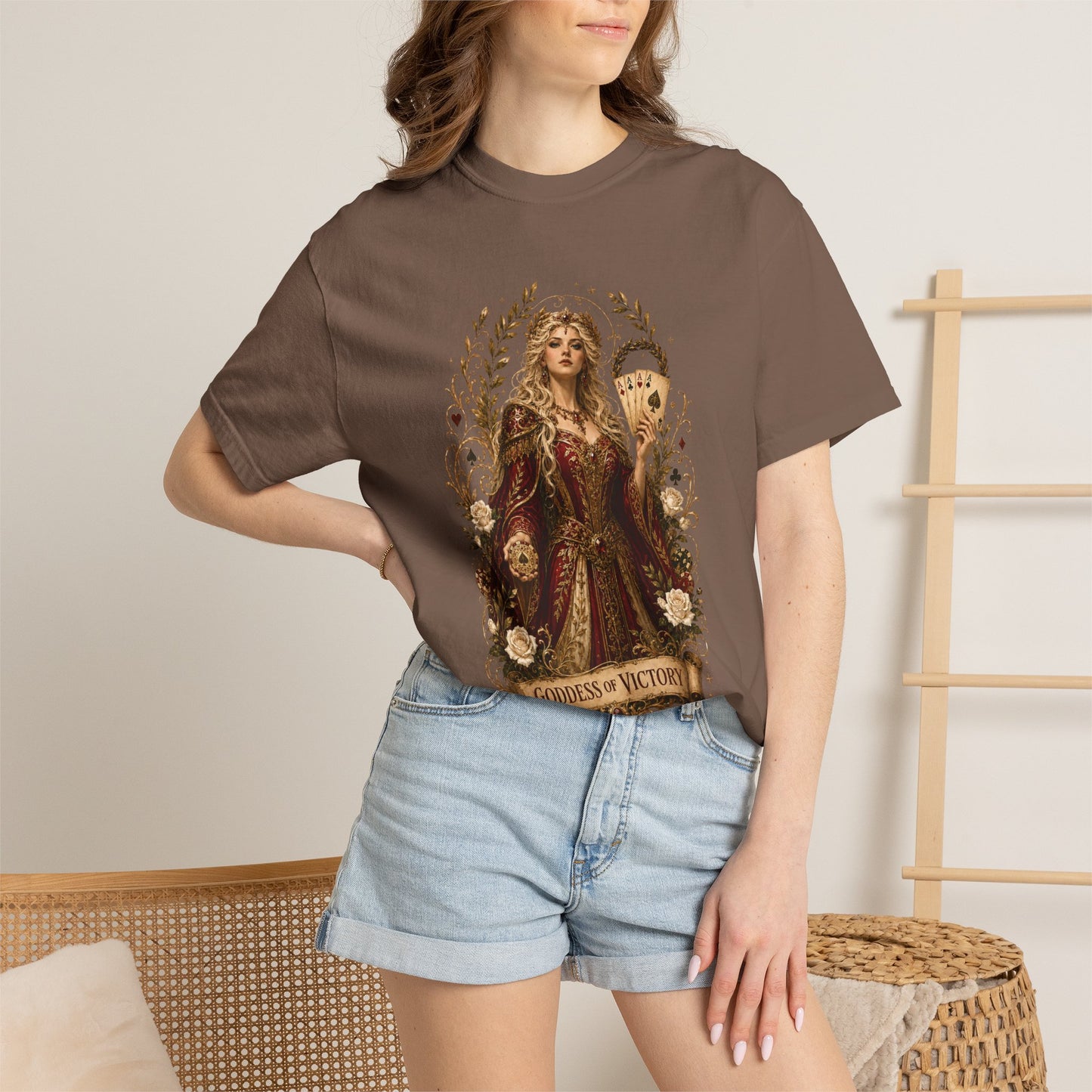 Art Nouveau Casino Graphic Tee| Goddess of Victory| Vintage Lucky Gambling T-Shirt