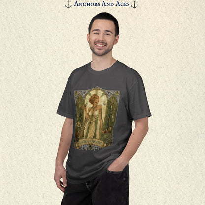 Art Nouveau Casino Graphic Tee| Goddess of Prosperity Shirt| Vintage Lucky Gambling T-Shirt