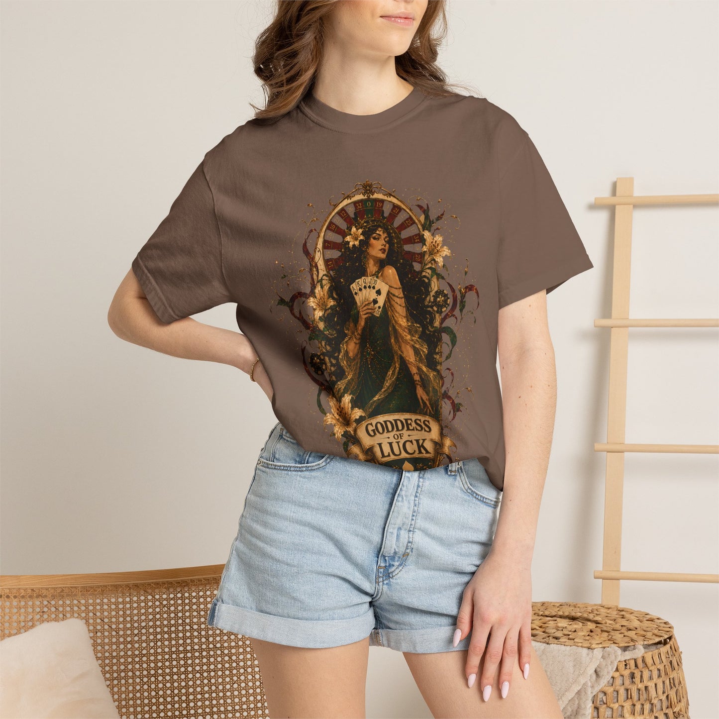 Goddess of Luck | Art Nouveau Casino Tee | Comfort Colors 1717