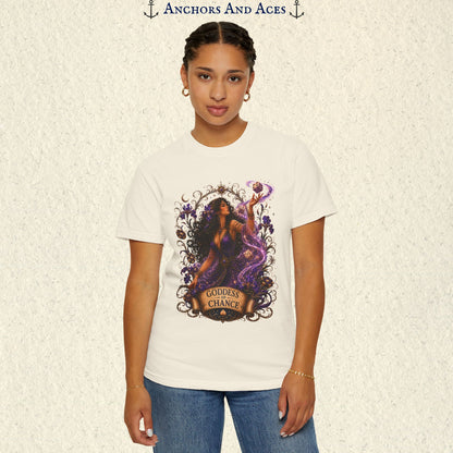 Goddess of Chance Shirt| Art Nouveau Casino Graphic Tee| Vintage Lucky Gambling T-Shirt