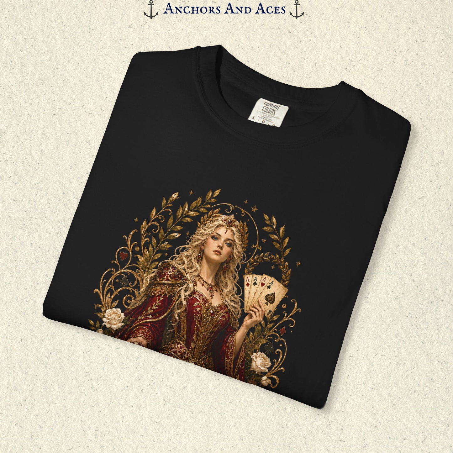 Art Nouveau Casino Graphic Tee| Goddess of Victory| Vintage Lucky Gambling T-Shirt