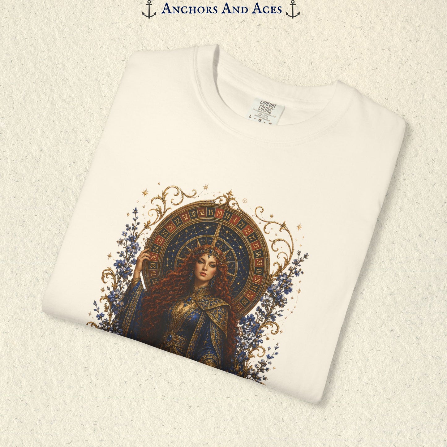 Goddess of Destiny Shirt| Art Nouveau Casino Graphic Tee| Vintage Lucky Gambling T-Shirt