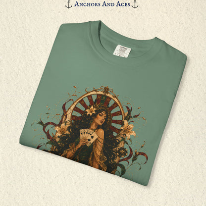 Goddess of Luck | Art Nouveau Casino Tee | Comfort Colors 1717