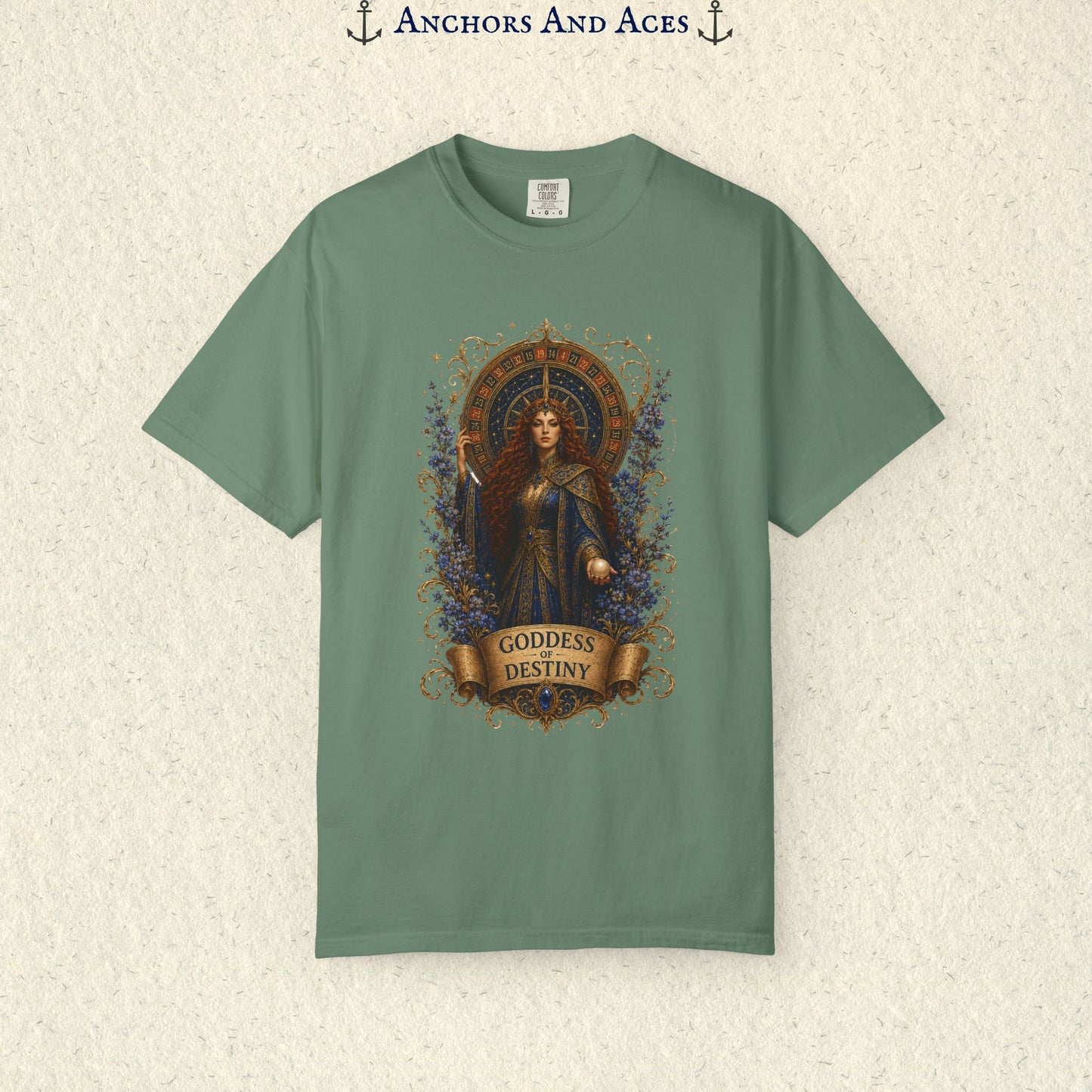 Goddess of Destiny Shirt| Art Nouveau Casino Graphic Tee| Vintage Lucky Gambling T-Shirt