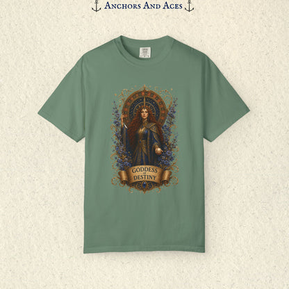 Goddess of Destiny Shirt| Art Nouveau Casino Graphic Tee| Vintage Lucky Gambling T-Shirt