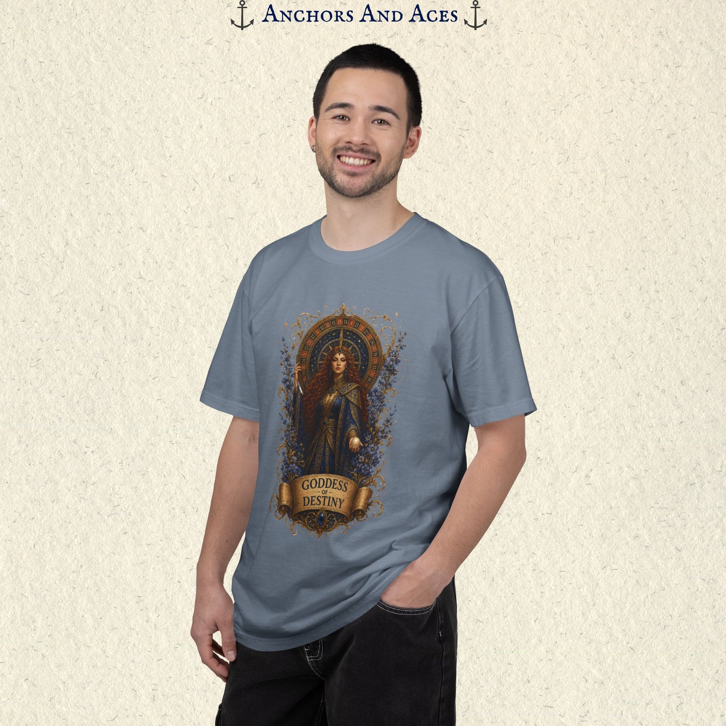 Goddess of Destiny Shirt| Art Nouveau Casino Graphic Tee| Vintage Lucky Gambling T-Shirt