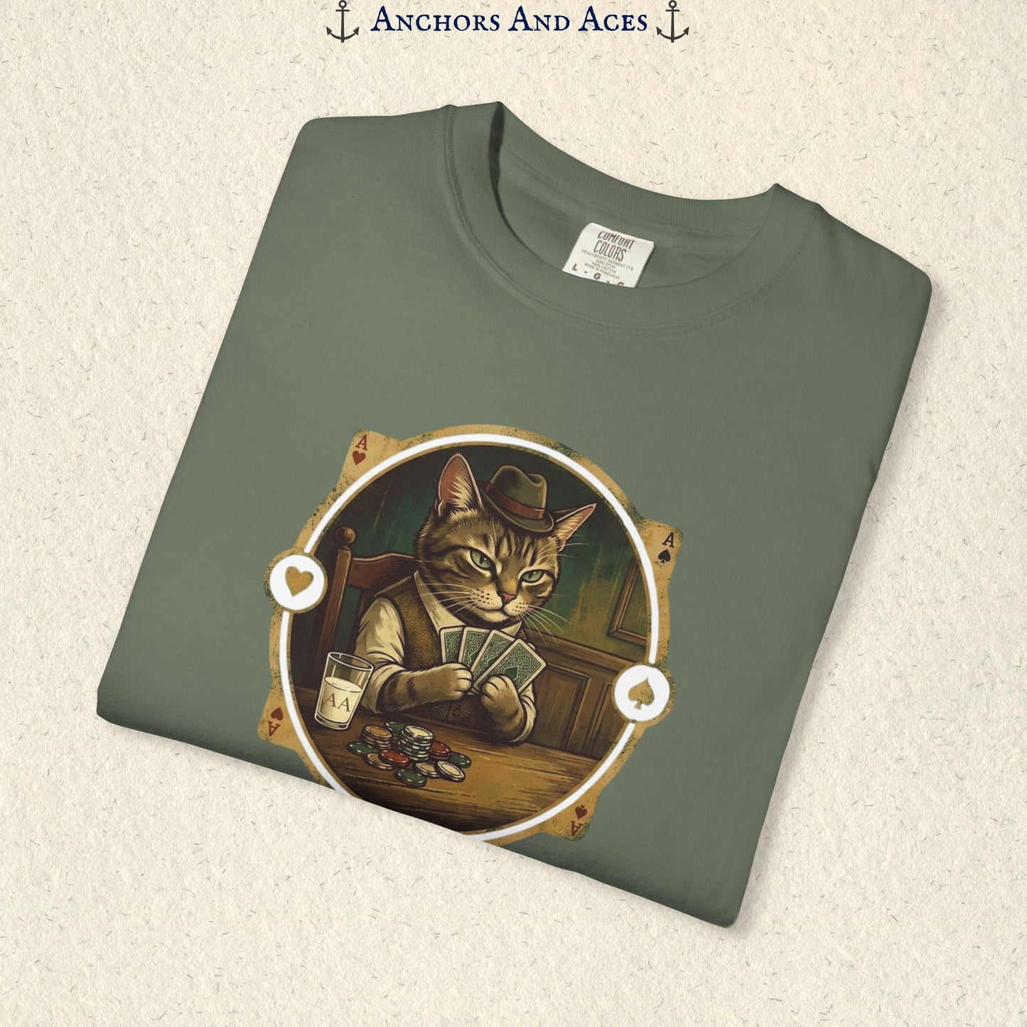 Vintage Poker Cat Shirt | Funny Casino Cat Graphic Tee