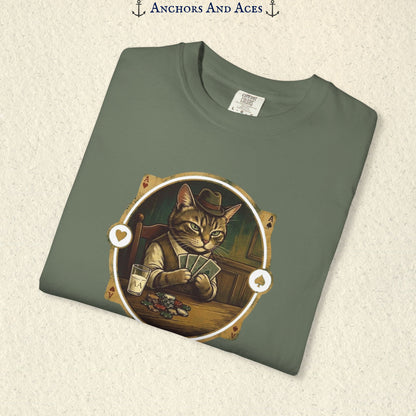 Vintage Poker Cat Shirt | Funny Casino Cat Graphic Tee