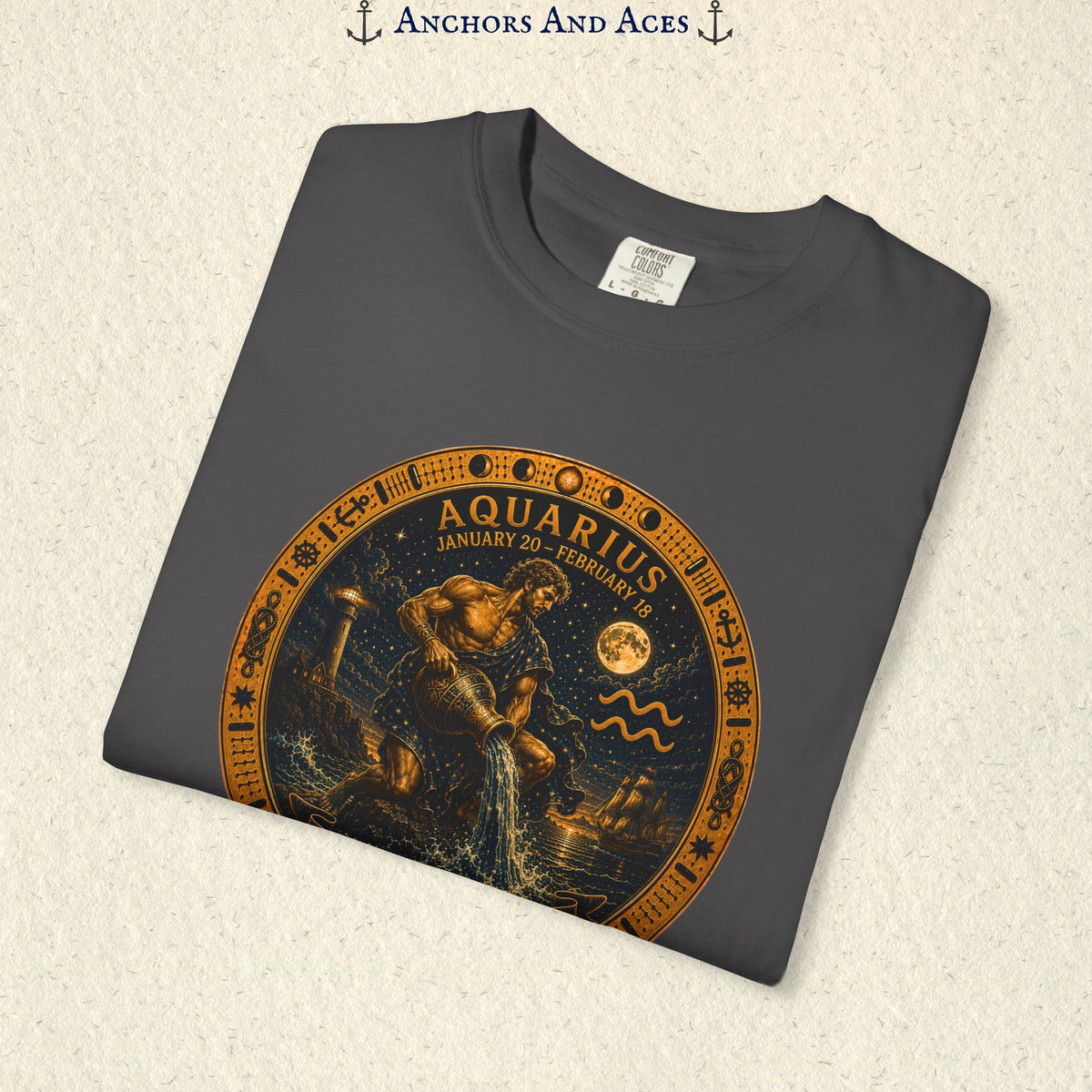 Aquarius Zodiac Shirt | Celestial Seas - Flow With Purpose