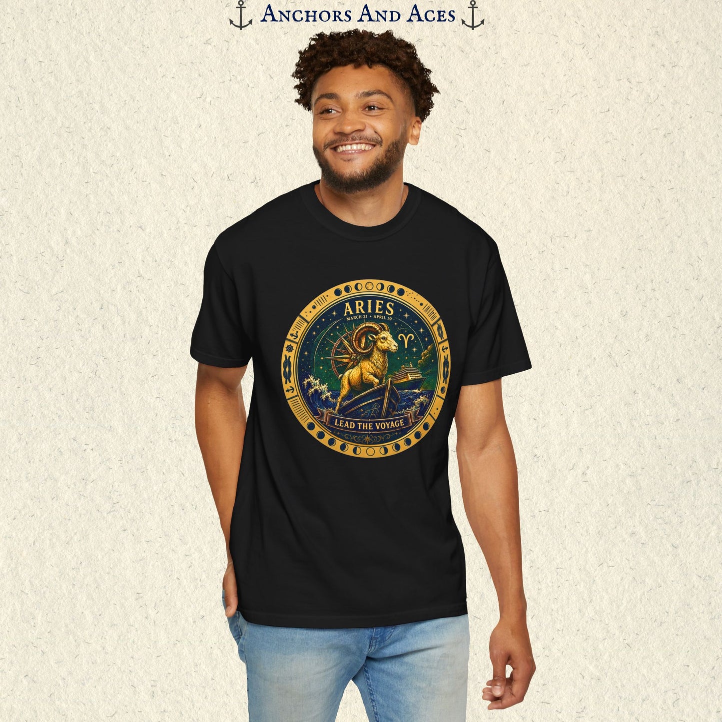 Aries Zodiac Shirt | Celestial Seas – Lead the Voyage