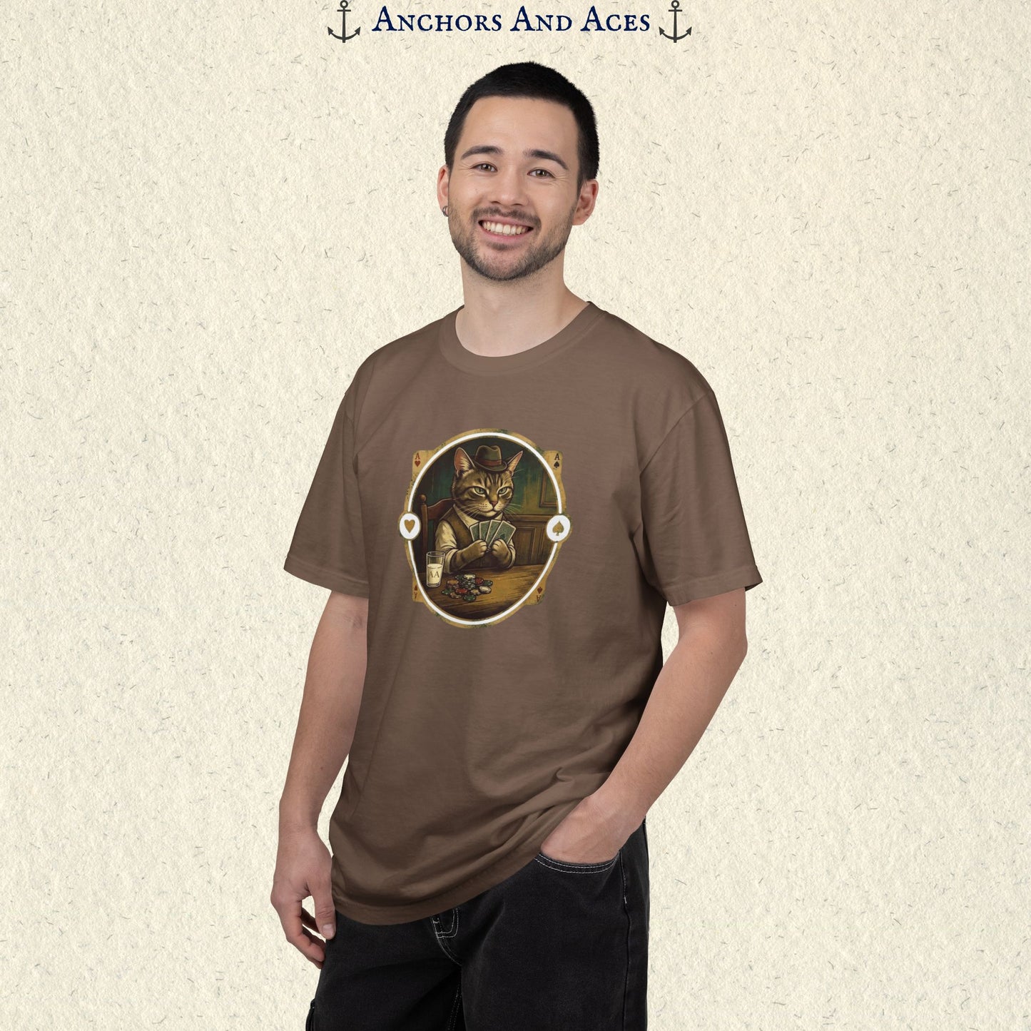 Vintage Poker Cat Shirt | Funny Casino Cat Graphic Tee