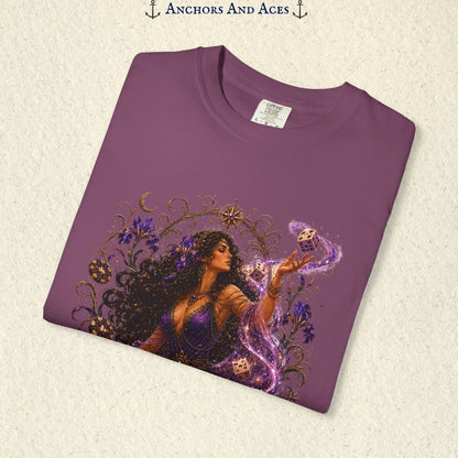 Goddess of Chance Shirt| Art Nouveau Casino Graphic Tee| Vintage Lucky Gambling T-Shirt
