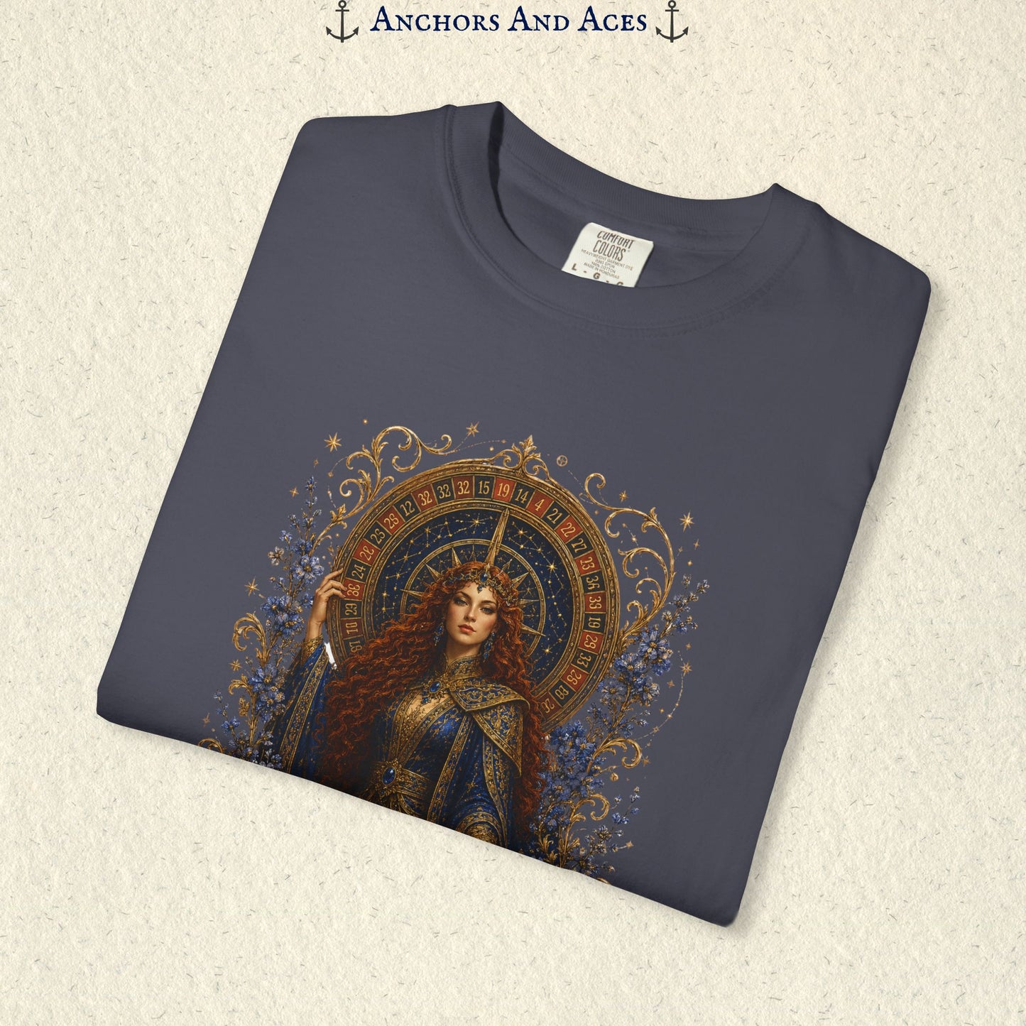 Goddess of Destiny Shirt| Art Nouveau Casino Graphic Tee| Vintage Lucky Gambling T-Shirt