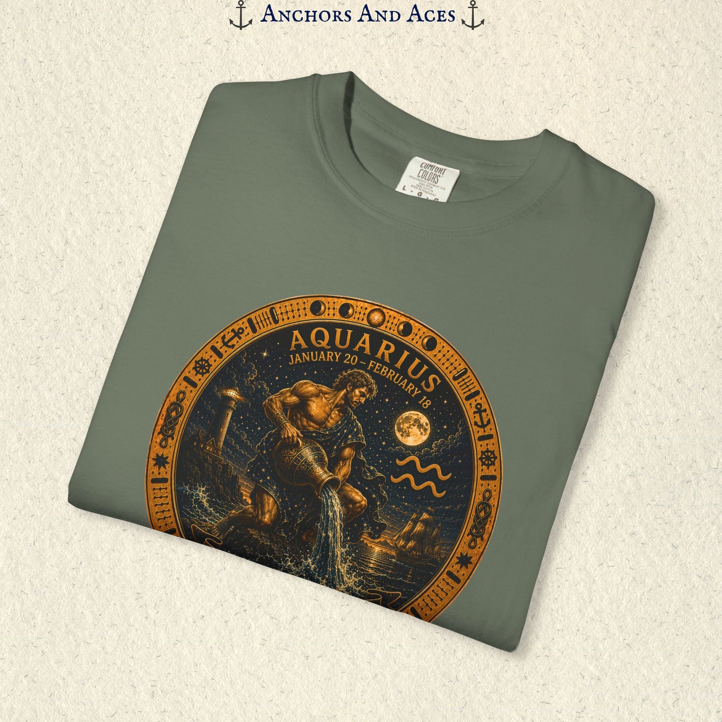Aquarius Zodiac Shirt | Celestial Seas - Flow With Purpose