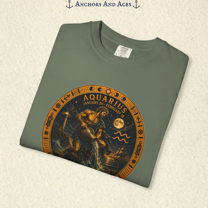 Aquarius Zodiac Shirt | Celestial Seas - Flow With Purpose