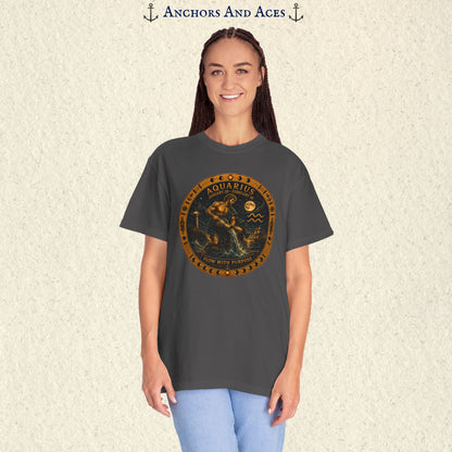 Aquarius Zodiac Shirt | Celestial Seas - Flow With Purpose