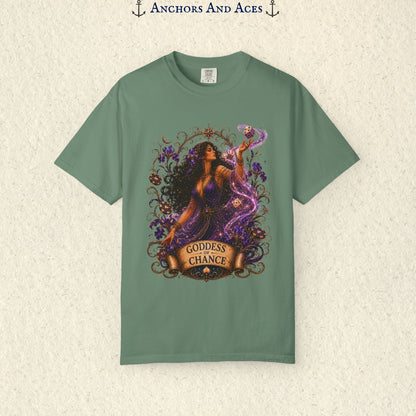 Goddess of Chance Shirt| Art Nouveau Casino Graphic Tee| Vintage Lucky Gambling T-Shirt