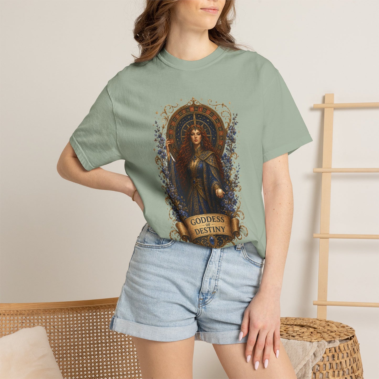 Goddess of Destiny Shirt| Art Nouveau Casino Graphic Tee| Vintage Lucky Gambling T-Shirt