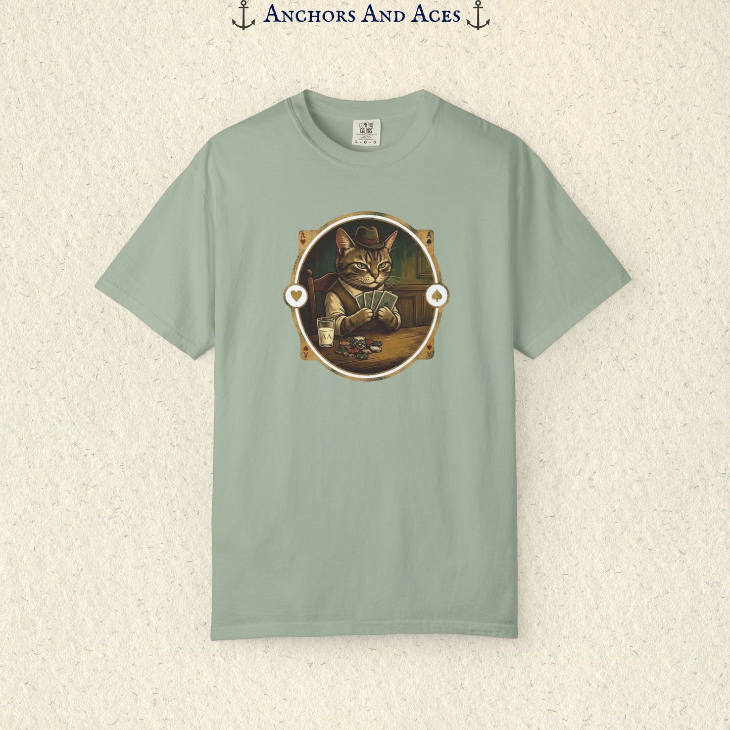 Vintage Poker Cat Shirt | Funny Casino Cat Graphic Tee
