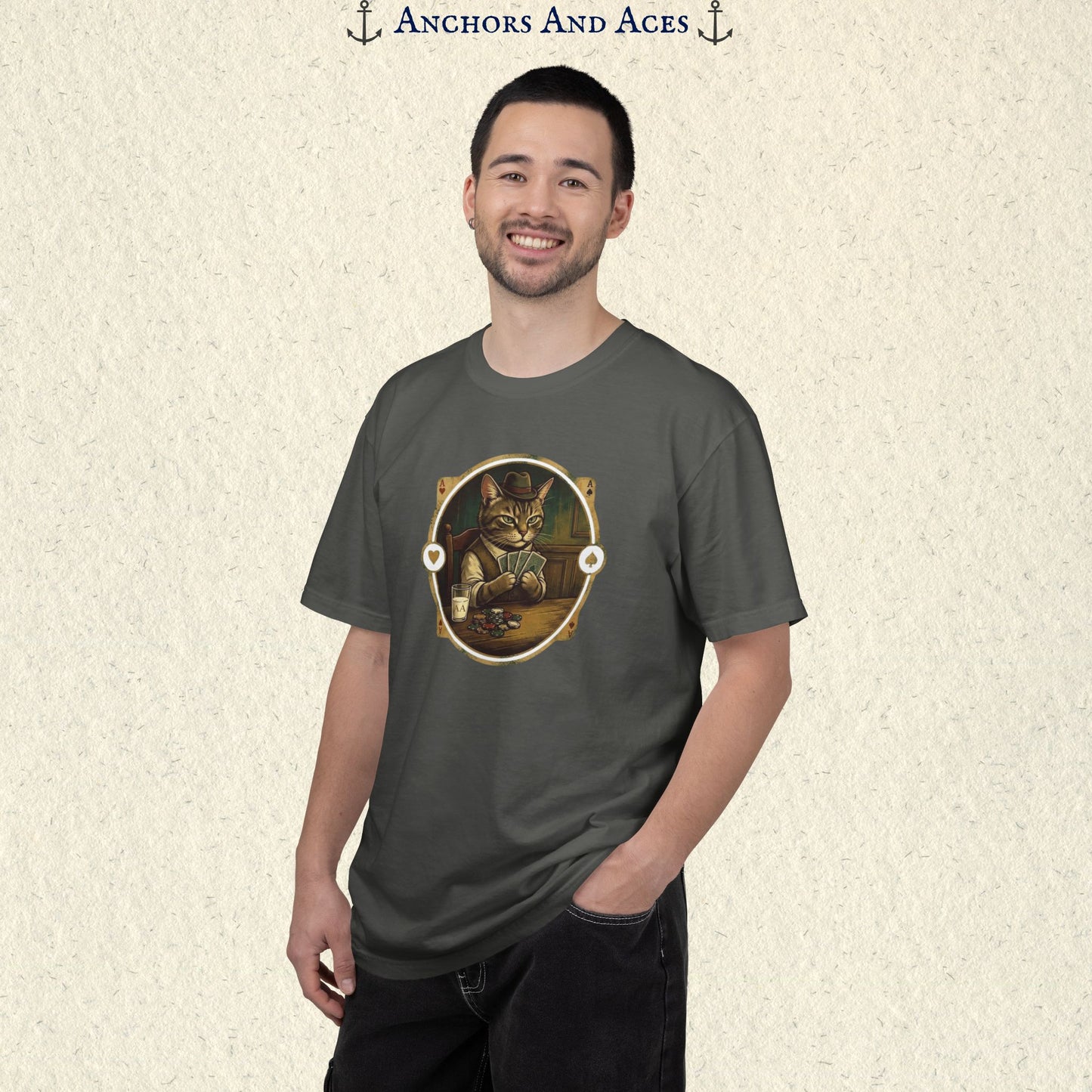 Vintage Poker Cat Shirt | Funny Casino Cat Graphic Tee