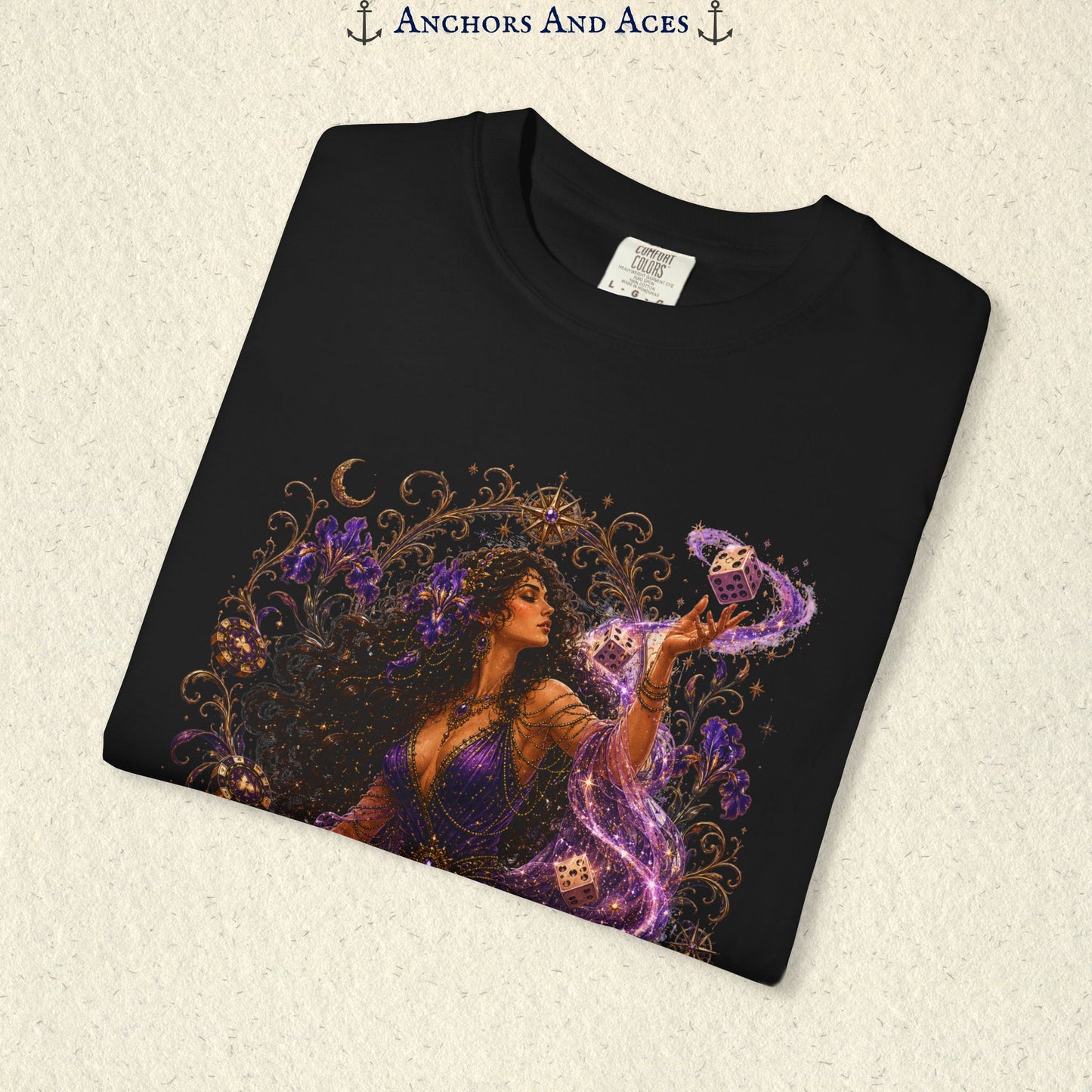 Goddess of Chance Shirt| Art Nouveau Casino Graphic Tee| Vintage Lucky Gambling T-Shirt