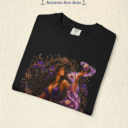 Goddess of Chance Shirt| Art Nouveau Casino Graphic Tee| Vintage Lucky Gambling T-Shirt