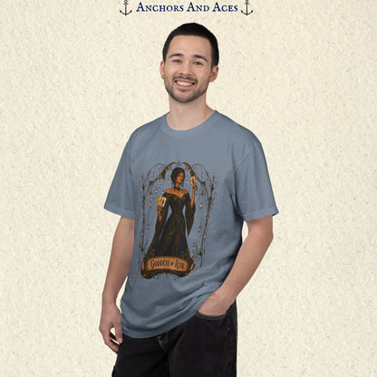Goddess of Risk Shirt| Art Nouveau Casino Graphic Tee| Vintage Lucky Gambling T-Shirt