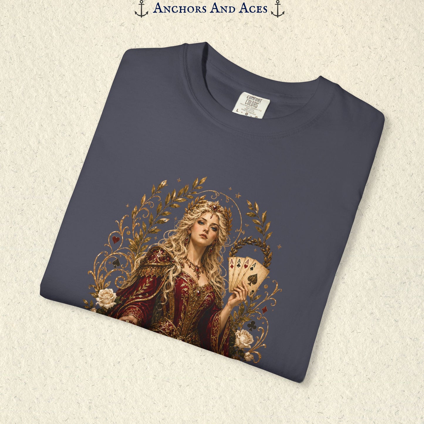 Art Nouveau Casino Graphic Tee| Goddess of Victory| Vintage Lucky Gambling T-Shirt