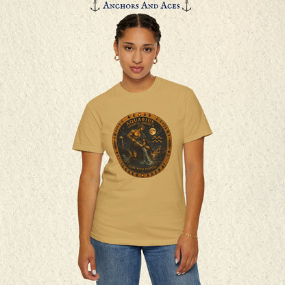 Aquarius Zodiac Shirt | Celestial Seas - Flow With Purpose