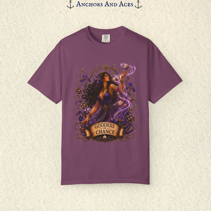 Goddess of Chance Shirt| Art Nouveau Casino Graphic Tee| Vintage Lucky Gambling T-Shirt