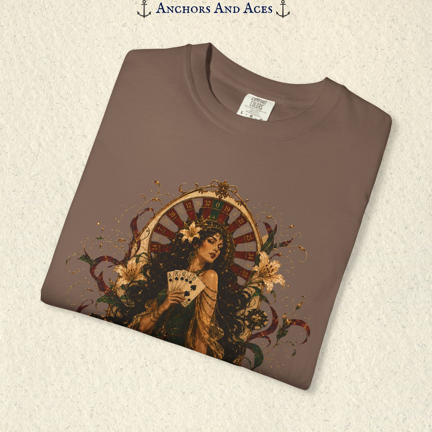 Goddess of Luck | Art Nouveau Casino Tee | Comfort Colors 1717