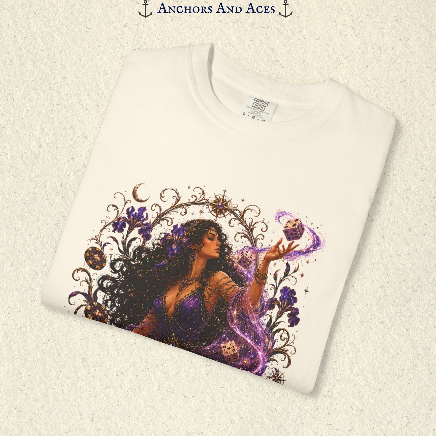 Goddess of Chance Shirt| Art Nouveau Casino Graphic Tee| Vintage Lucky Gambling T-Shirt