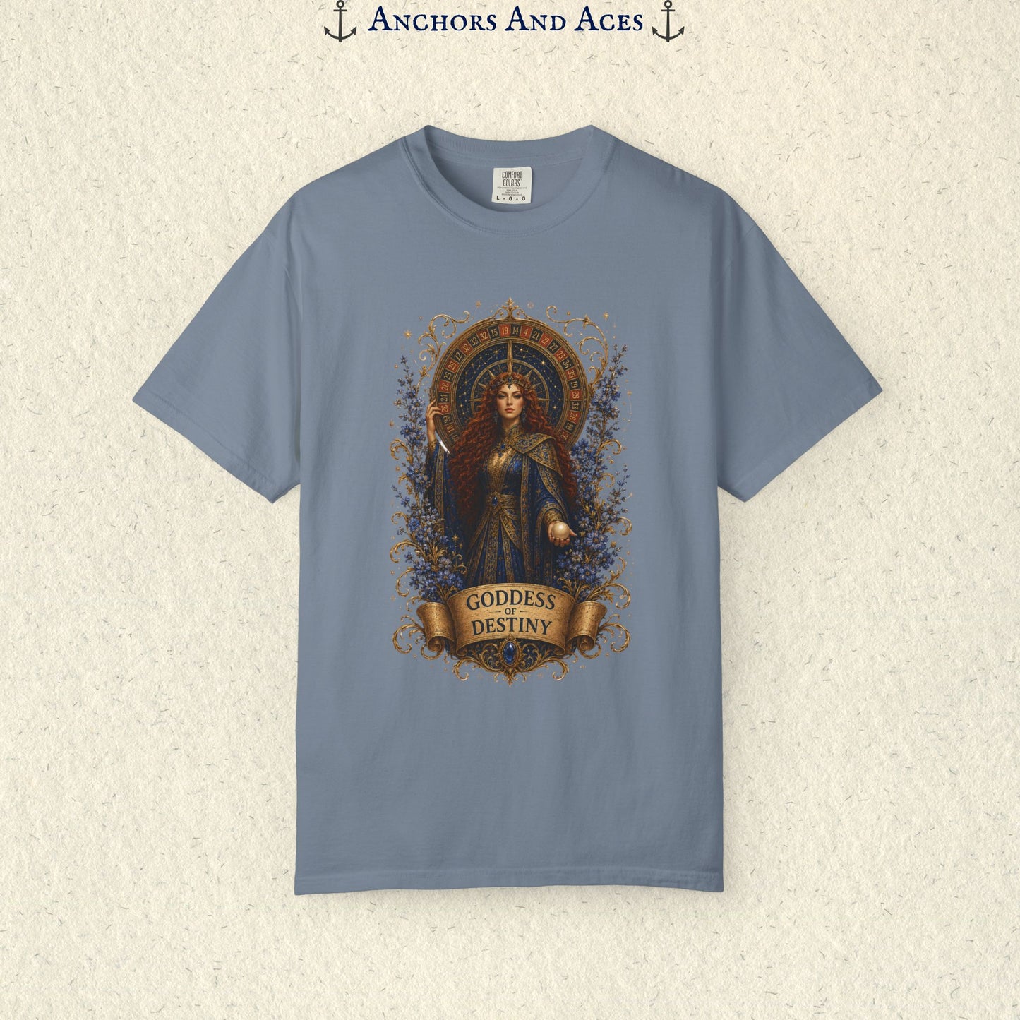 Goddess of Destiny Shirt| Art Nouveau Casino Graphic Tee| Vintage Lucky Gambling T-Shirt