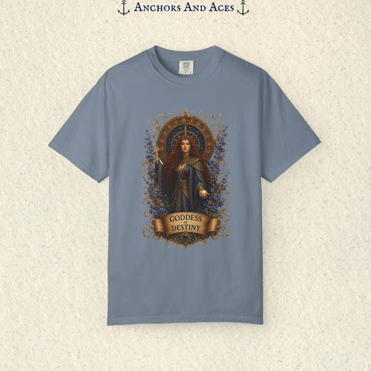 Goddess of Destiny Shirt| Art Nouveau Casino Graphic Tee| Vintage Lucky Gambling T-Shirt