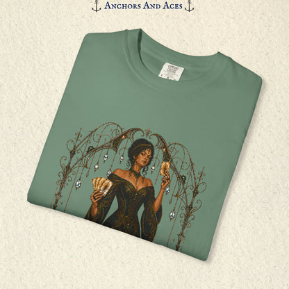 Goddess of Risk Shirt| Art Nouveau Casino Graphic Tee| Vintage Lucky Gambling T-Shirt