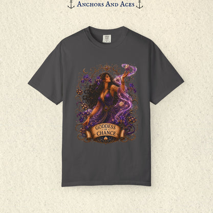 Goddess of Chance Shirt| Art Nouveau Casino Graphic Tee| Vintage Lucky Gambling T-Shirt
