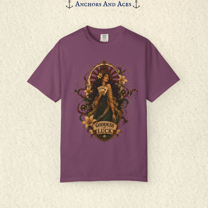 Goddess of Luck | Art Nouveau Casino Tee | Comfort Colors 1717