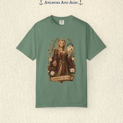 Art Nouveau Casino Graphic Tee| Goddess of Victory| Vintage Lucky Gambling T-Shirt