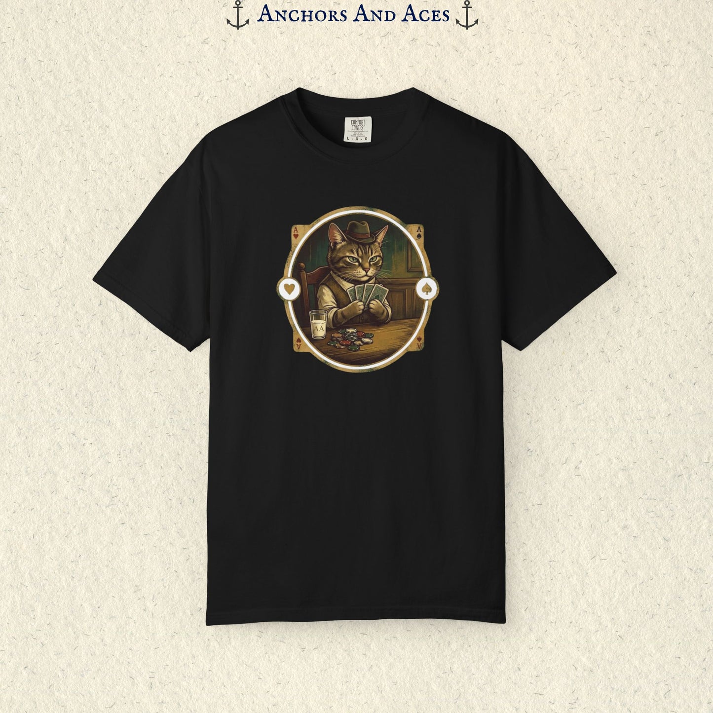 Vintage Poker Cat Shirt | Funny Casino Cat Graphic Tee