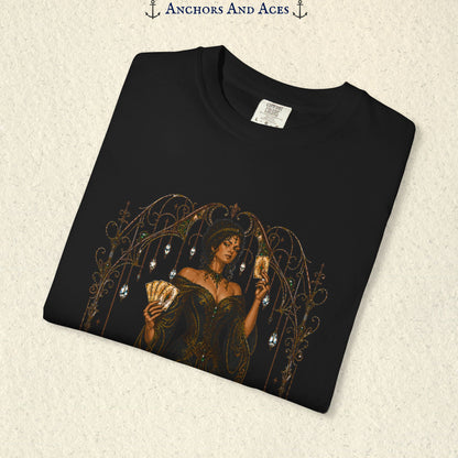 Goddess of Risk Shirt| Art Nouveau Casino Graphic Tee| Vintage Lucky Gambling T-Shirt