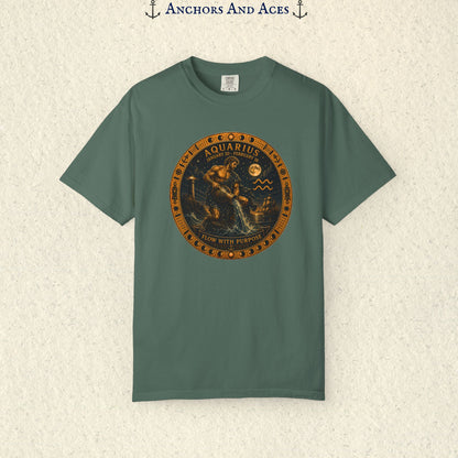 Aquarius Zodiac Shirt | Celestial Seas - Flow With Purpose