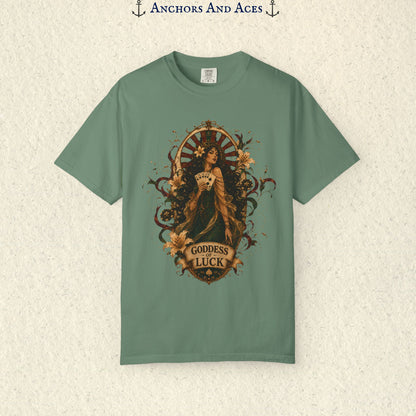 Goddess of Luck | Art Nouveau Casino Tee | Comfort Colors 1717