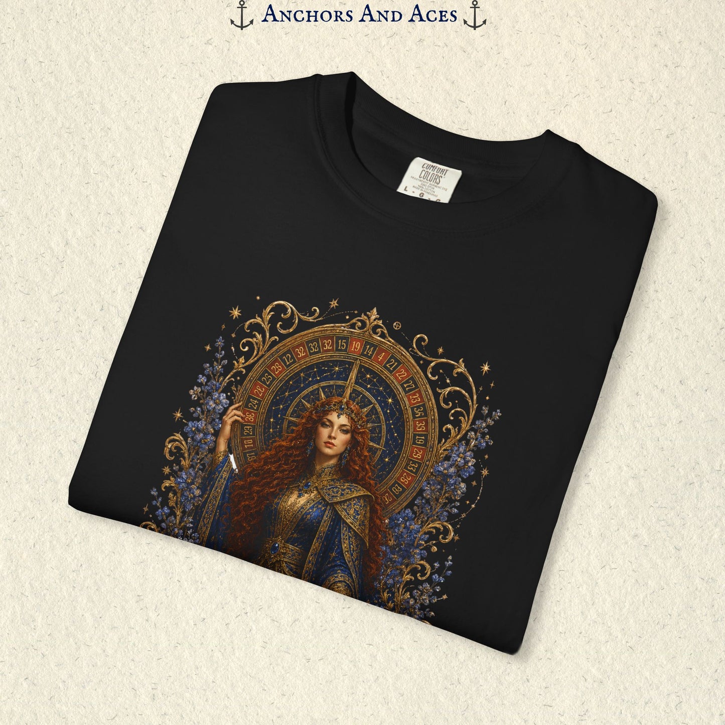Goddess of Destiny Shirt| Art Nouveau Casino Graphic Tee| Vintage Lucky Gambling T-Shirt