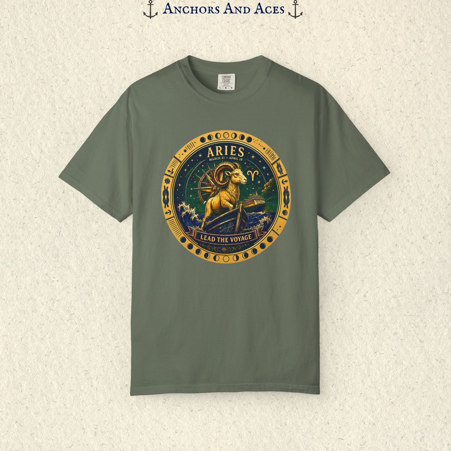 Aries Zodiac Shirt | Celestial Seas – Lead the Voyage