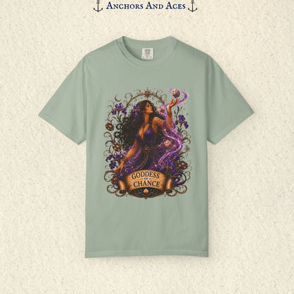 Goddess of Chance Shirt| Art Nouveau Casino Graphic Tee| Vintage Lucky Gambling T-Shirt