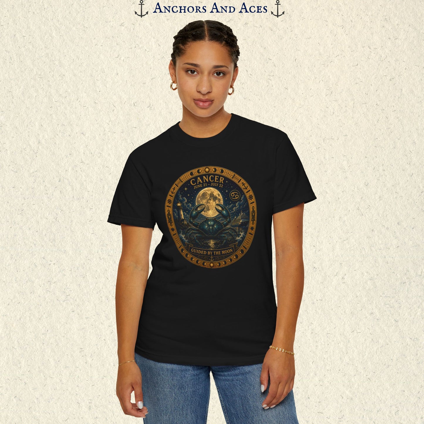Cancer Zodiac Shirt | Celestial Seas- Guided by the Moon