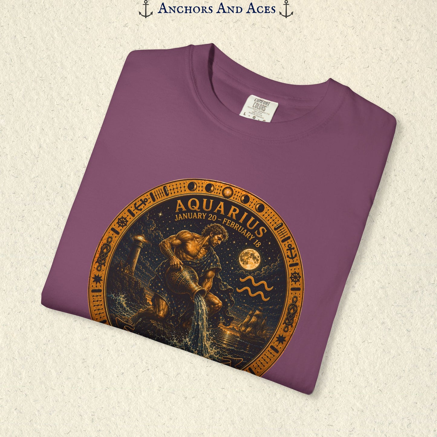 Aquarius Zodiac Shirt | Celestial Seas - Flow With Purpose