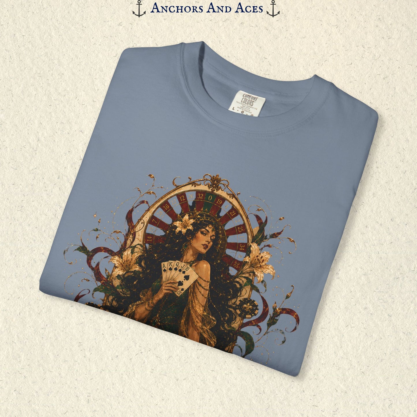 Goddess of Luck | Art Nouveau Casino Tee | Comfort Colors 1717
