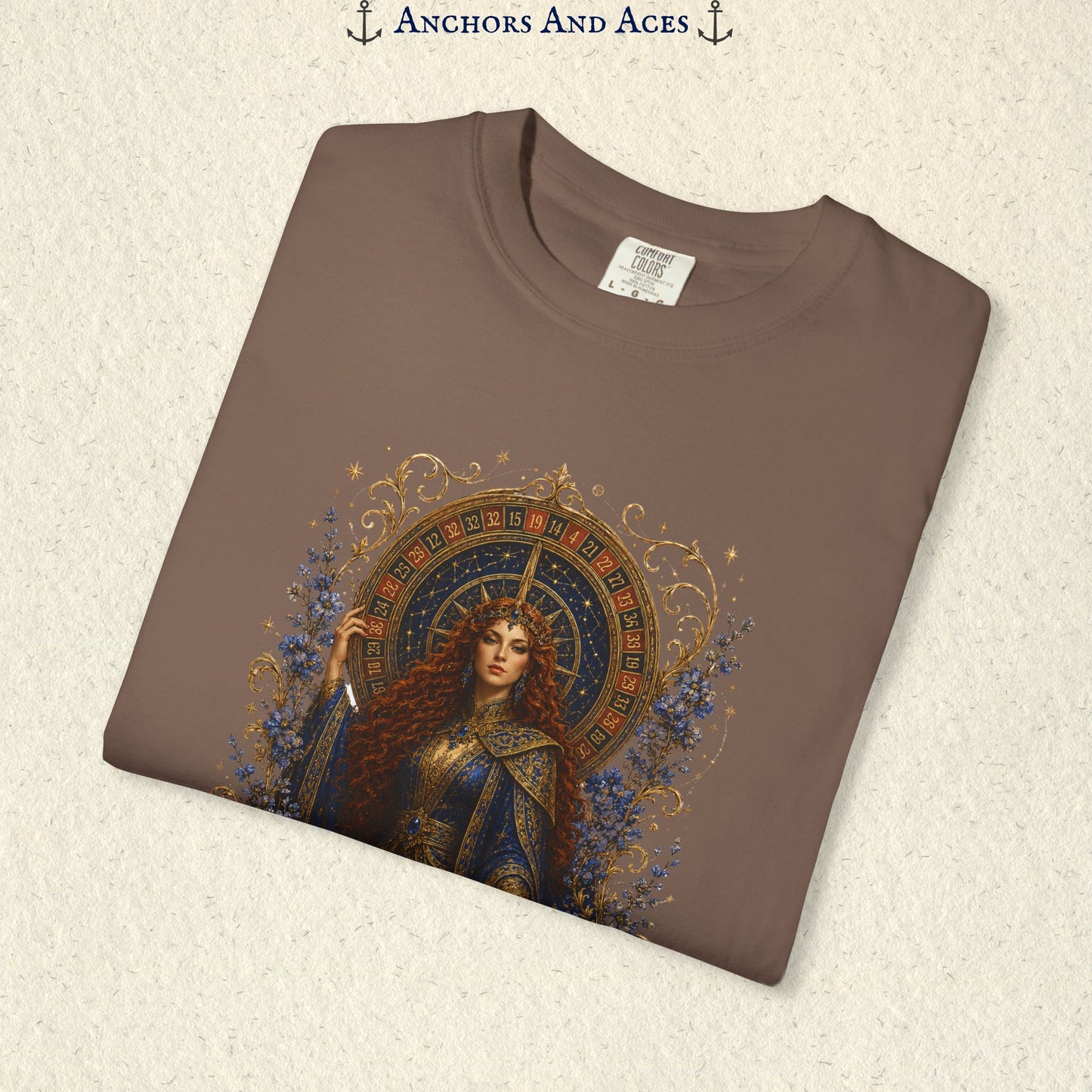 Goddess of Destiny Shirt| Art Nouveau Casino Graphic Tee| Vintage Lucky Gambling T-Shirt