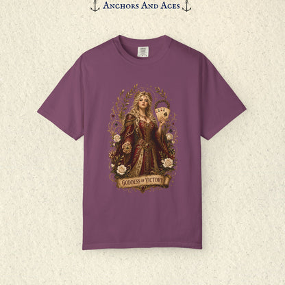 Art Nouveau Casino Graphic Tee| Goddess of Victory| Vintage Lucky Gambling T-Shirt